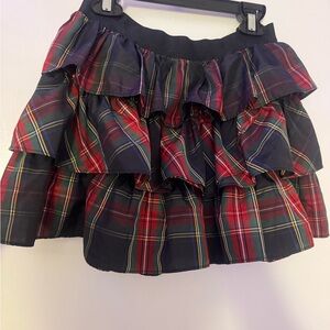 Girls Ralph Lauren Tartan Ruffle Mini Skirt